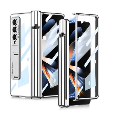 Galaxy Z Fold 4 Uyumlu Kılıf Zore Kıpta Standlı Kalem Bölmeli Kapak