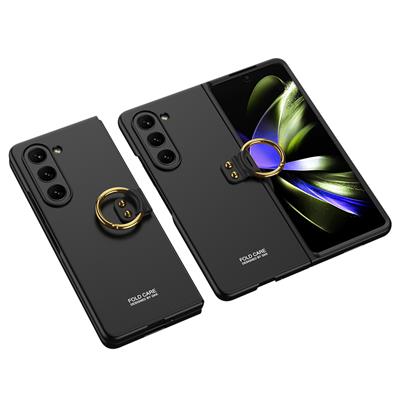 Galaxy Z Fold 5 Uyumlu Kılıf Zore Kıpta Yüzüklü Flip Sert Kapak