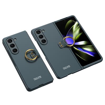 Galaxy Z Fold 5 Uyumlu Kılıf Zore Kıpta Yüzüklü Flip Sert Kapak