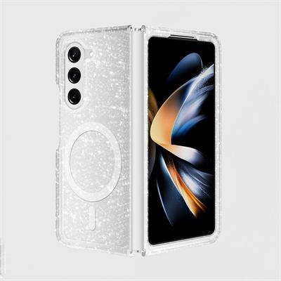 Galaxy Z Fold 6 Uyumlu Kılıf M-safe Şarj Özellikli Parlayan Simli Saydam Renkli Zore Allstar Kapak