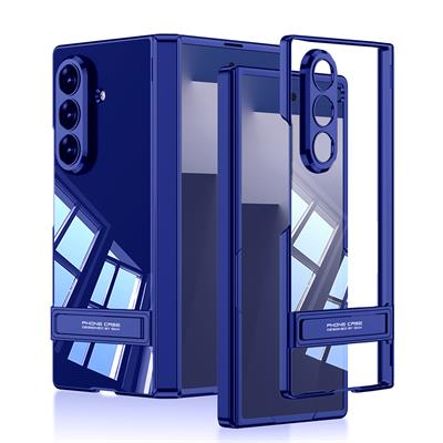 Galaxy Z Fold 7 Uyumlu Kılıf Kamera Korumalı Şeffaf Tasarımlı Zore Lego Standlı Kapak