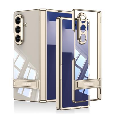 Galaxy Z Fold 7 Uyumlu Kılıf Kamera Korumalı Şeffaf Tasarımlı Zore Lego Standlı Kapak