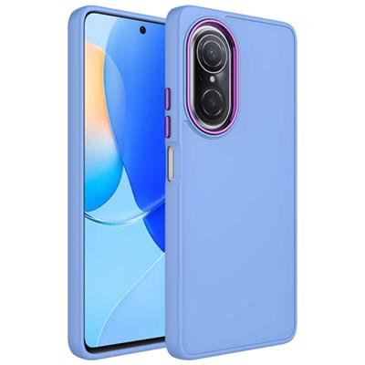 Huawei Nova 9 SE Uyumlu Kılıf Metal Çerçeve ve Buton Tasarımlı Silikon Zore Luna Kapak