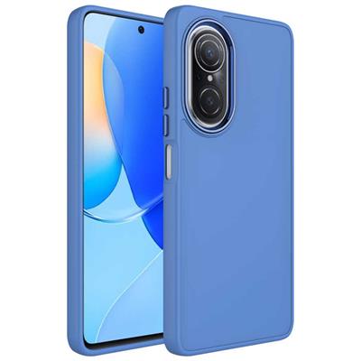 Huawei Nova 9 SE Uyumlu Kılıf Metal Çerçeve ve Buton Tasarımlı Silikon Zore Luna Kapak