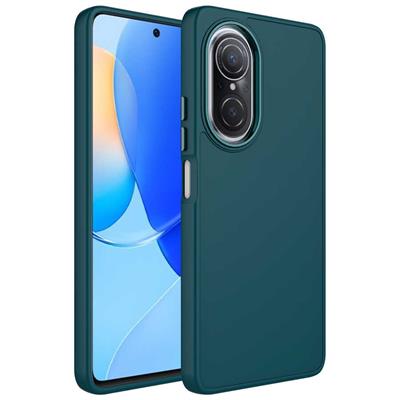 Huawei Nova 9 SE Uyumlu Kılıf Metal Çerçeve ve Buton Tasarımlı Silikon Zore Luna Kapak