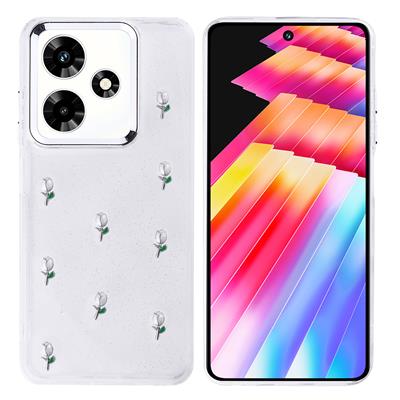 İnfinix Hot 30 Uyumlu Kılıf Airbag Tasarımlı Simli Şeffaf Zore Kutup Kapak