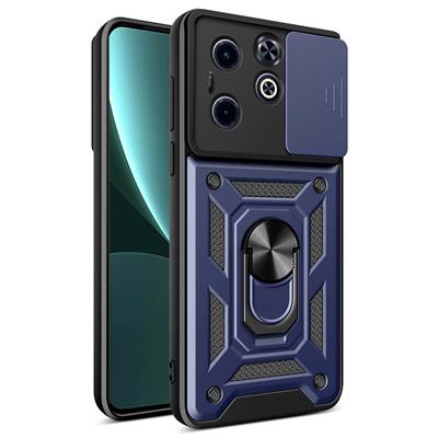 İnfinix Hot 40i Uyumlu Kılıf Magnetik Standlı Kamera Korumalı Zore Sürgülü Vega Kapak