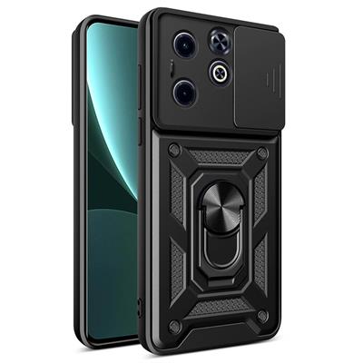 İnfinix Hot 40i Uyumlu Kılıf Magnetik Standlı Kamera Korumalı Zore Sürgülü Vega Kapak