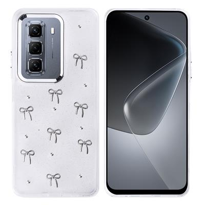 İnfinix Hot 50 4G Uyumlu Kılıf Airbag Tasarımlı Simli Şeffaf Zore Kutup Kapak