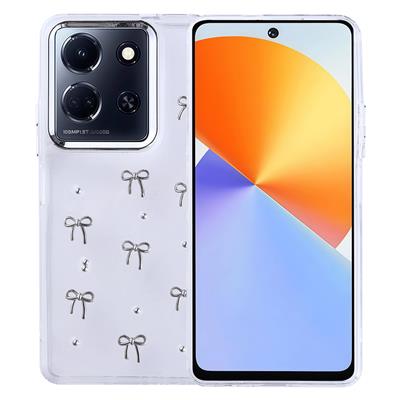 İnfinix Note 30 5G Uyumlu Kılıf Airbag Tasarımlı Simli Şeffaf Zore Kutup Kapak