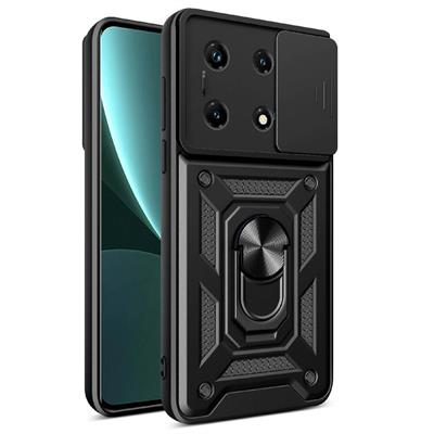 İnfinix Note 30 Pro Uyumlu Kılıf Magnetik Standlı Kamera Korumalı Zore Sürgülü Vega Kapak