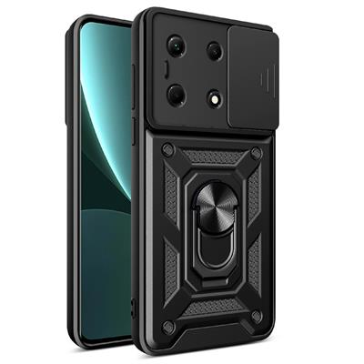 İnfinix Note 30 VIP Uyumlu Kılıf Magnetik Standlı Kamera Korumalı Zore Sürgülü Vega Kapak