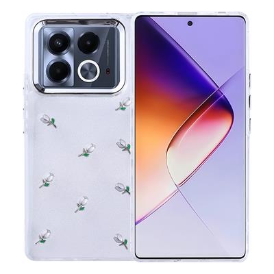 İnfinix Note 40 4G Uyumlu Kılıf Airbag Tasarımlı Simli Şeffaf Zore Kutup Kapak