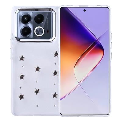 İnfinix Note 40 Pro Uyumlu Kılıf Airbag Tasarımlı Simli Şeffaf Zore Kutup Kapak