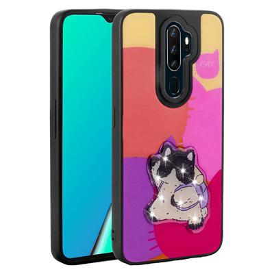Oppo A5 2020 Uyumlu Kılıf Parlayan Kabartmalı İkonik Figürlü Zore Amas Silikon Kapak