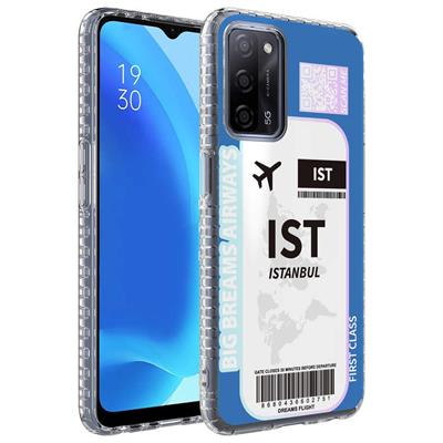 Oppo A54 4G Uyumlu Kılıf Airbag Kenarlı Renkli Desenli Silikon Zore Elegans Kapak
