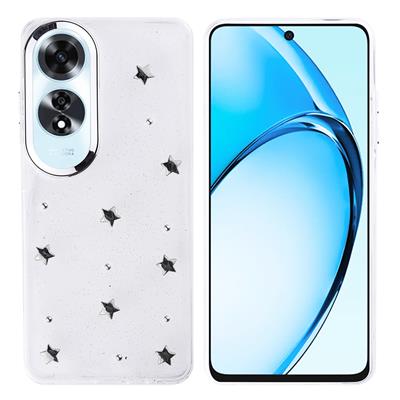 Oppo A60 Uyumlu Kılıf Airbag Tasarımlı Simli Şeffaf Zore Kutup Kapak