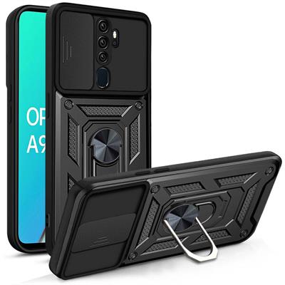 Oppo A9 2020 Uyumlu Kılıf Magnetik Standlı Kamera Korumalı Zore Sürgülü Vega Kapak
