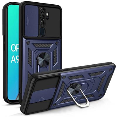 Oppo A9 2020 Uyumlu Kılıf Magnetik Standlı Kamera Korumalı Zore Sürgülü Vega Kapak