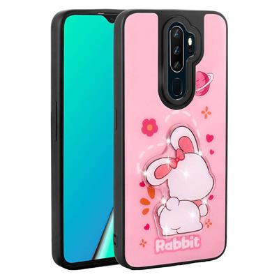 Oppo A9 2020 Uyumlu Kılıf Parlayan Kabartmalı İkonik Figürlü Zore Amas Silikon Kapak