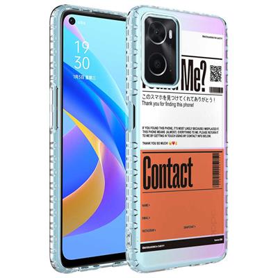 Oppo A96 4G Uyumlu Kılıf Airbag Kenarlı Renkli Desenli Silikon Zore Elegans Kapak