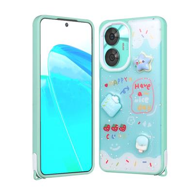 Realme C55 Uyumlu Kılıf Parlayan Simli Kabartma Figürlü Zore Cevze Kapak