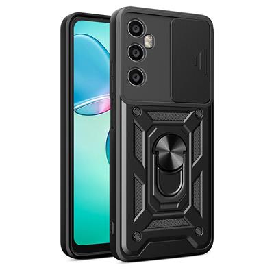 Realme C65 4G Uyumlu Kılıf Magnetik Standlı Kamera Korumalı Zore Sürgülü Vega Kapak