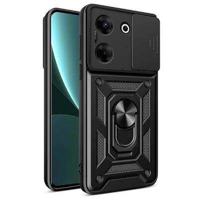 Tecno Camon 20 Pro 4G Uyumlu Kılıf Magnetik Standlı Kamera Korumalı Zore Sürgülü Vega Kapak