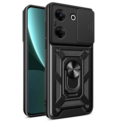 Tecno Camon 20 Pro 5G Uyumlu Kılıf Magnetik Standlı Kamera Korumalı Zore Sürgülü Vega Kapak