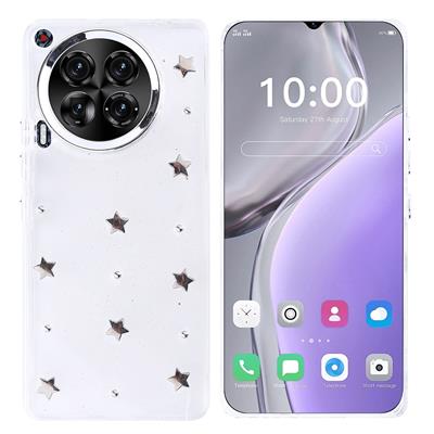Tecno Camon 30 4G Uyumlu Kılıf Airbag Tasarımlı Simli Şeffaf Zore Kutup Kapak