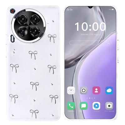 Tecno Camon 30 Uyumlu Kılıf Airbag Tasarımlı Simli Şeffaf Zore Kutup Kapak