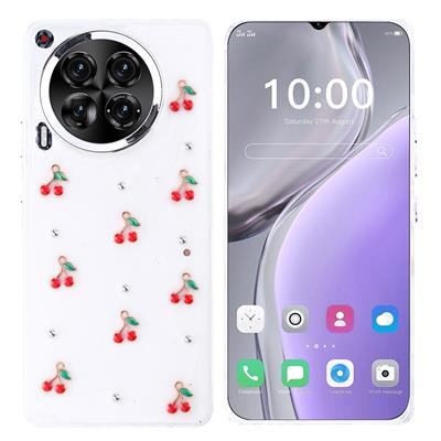 Tecno Camon 30 Uyumlu Kılıf Airbag Tasarımlı Simli Şeffaf Zore Kutup Kapak