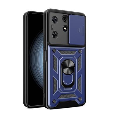 Tecno Spark 10 Pro Uyumlu Kılıf Magnetik Standlı Kamera Korumalı Zore Sürgülü Vega Kapak