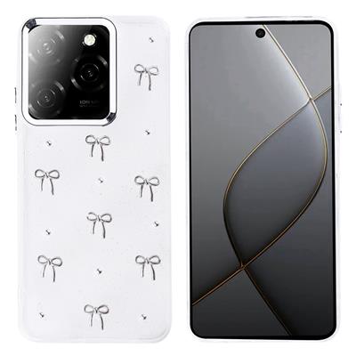 Tecno Spark 20 Pro 5G Uyumlu Kılıf Airbag Tasarımlı Simli Şeffaf Zore Kutup Kapak