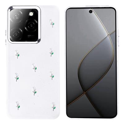 Tecno Spark 20 Pro 5G Uyumlu Kılıf Airbag Tasarımlı Simli Şeffaf Zore Kutup Kapak
