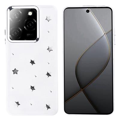 Tecno Spark 20 Pro 5G Uyumlu Kılıf Airbag Tasarımlı Simli Şeffaf Zore Kutup Kapak