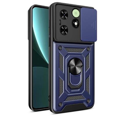 Tecno Spark 20C Uyumlu Kılıf Magnetik Standlı Kamera Korumalı Zore Sürgülü Vega Kapak