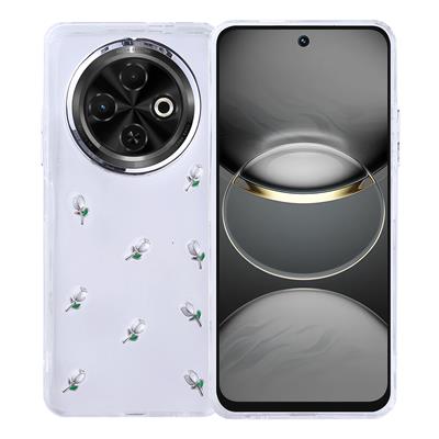 Tecno Spark 30C Uyumlu Kılıf Airbag Tasarımlı Simli Şeffaf Zore Kutup Kapak