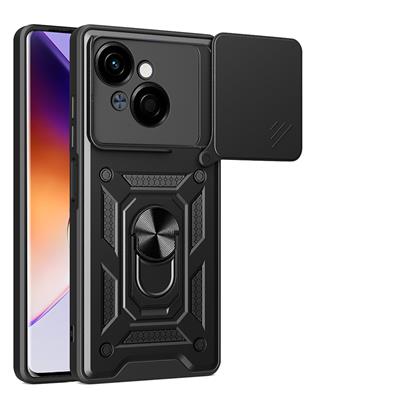 Tecno Spark Go 1 2025 Uyumlu Kılıf Magnetik Standlı Kamera Korumalı Zore Sürgülü Vega Kapak