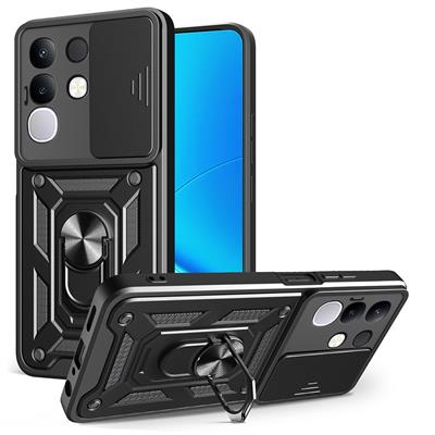 Vivo Y29 4G Uyumlu Kılıf Magnetik Standlı Kamera Korumalı Zore Sürgülü Vega Kapak