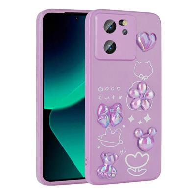 Xiaomi Mi 13T Pro Uyumlu Kılıf Kabartma Figürlü Parlak Zore Toys Silikon Kapak