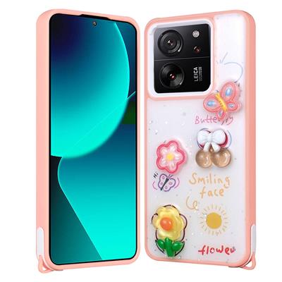 Xiaomi Mi 13T Uyumlu Kılıf Parlayan Simli Kabartma Figürlü Zore Cevze Kapak