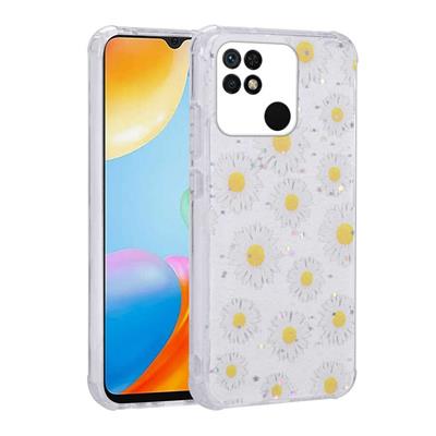 Xiaomi Poco C40 Uyumlu Kılıf Simli Desenli Kamera Korumalı Parlak Zore Popy Kapak