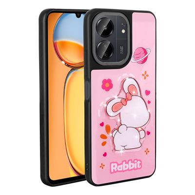 Xiaomi Poco C65 Uyumlu Kılıf Parlayan Kabartmalı İkonik Figürlü Zore Amas Silikon Kapak