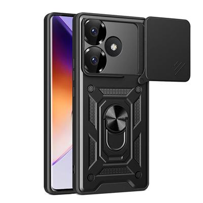 Xiaomi Poco F6 Uyumlu Kılıf Magnetik Standlı Kamera Korumalı Zore Sürgülü Vega Kapak