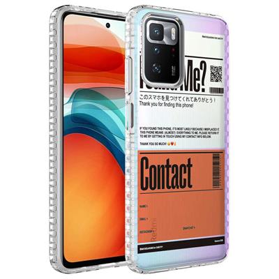 Xiaomi Redmi 10 Uyumlu Kılıf Airbag Kenarlı Renkli Desenli Silikon Zore Elegans Kapak
