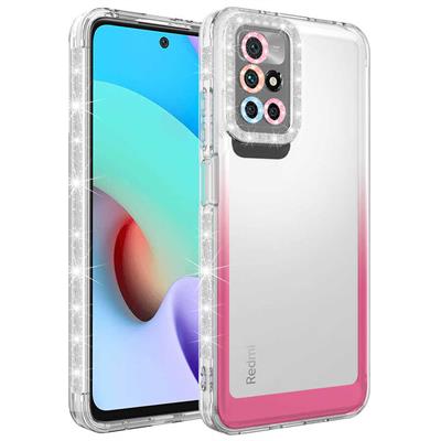 Xiaomi Redmi 10 Uyumlu Kılıf Simli ve Renk Geçiş Tasarımlı Lens Korumalı Zore Park Kapak