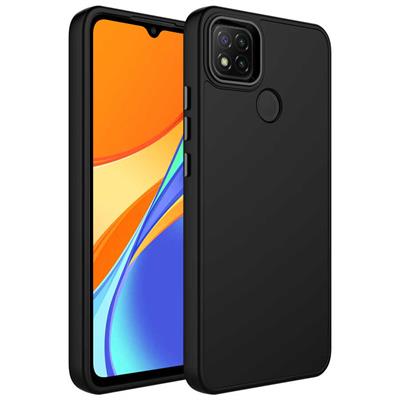 Xiaomi Redmi 10A Uyumlu Kılıf Metal Çerçeve ve Buton Tasarımlı Silikon Zore Luna Kapak