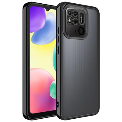 Xiaomi Redmi 10C Uyumlu Kılıf Kamera Korumalı Logo Gösteren Zore Omega Kapak