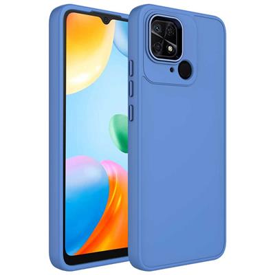 Xiaomi Redmi 10C Uyumlu Kılıf Metal Çerçeve ve Buton Tasarımlı Silikon Zore Luna Kapak
